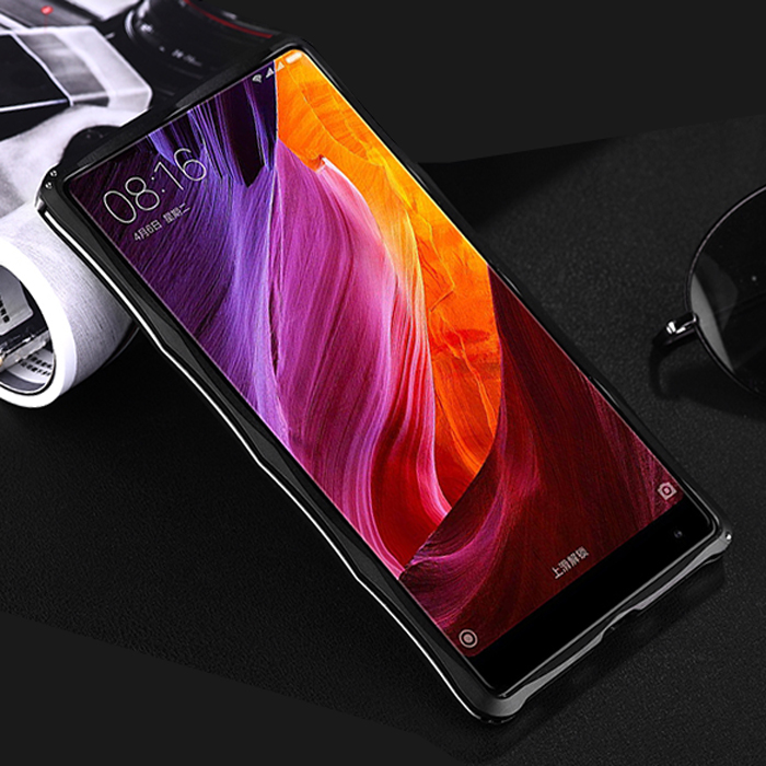 iMatch Slim Light Aluminum Metal Shockproof Bumper Case with Kickstand for Xiaomi Mi MIX