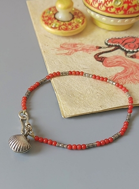 民族风简约深海宝石贝壳手链