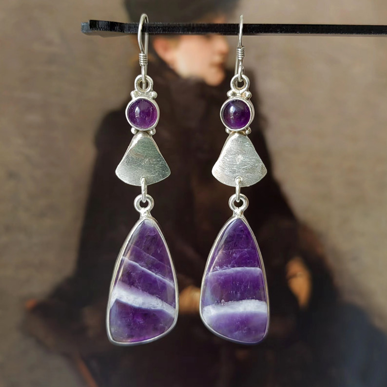 印度宝石925天然时尚紫水晶女