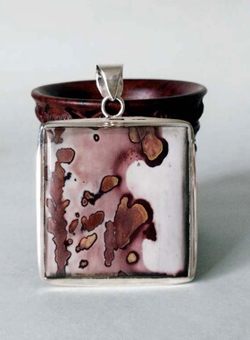 毕加索欧美手工大气方形银吊坠