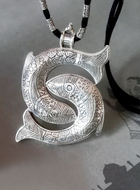 民族风纯银挂饰质感毛衣链现货