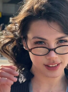 Y2K辣妹日韩复古近视框防蓝光个性麻辣教师凹造型平光镜女潮街拍