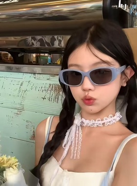 防紫外线方多巴胺男女蓝色太阳镜