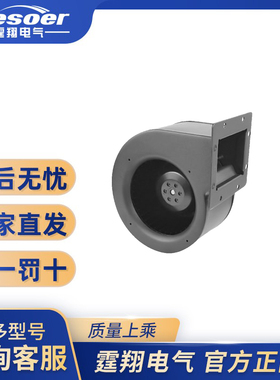 霆翔电气前倾式离心风机 TXF181S-133LX2黑色单进风带法兰配4uF