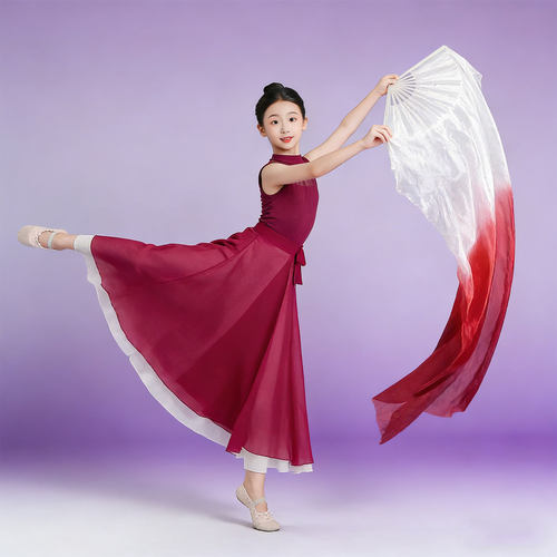 儿童舞蹈演出服女光亮芷潼同款