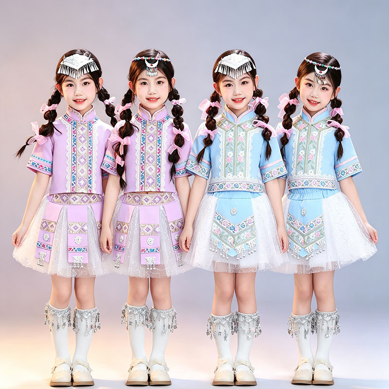 吉量舞蹈演出服装衣服刘三姐少数民族映山红壮族哈尼宝贝童年叮当