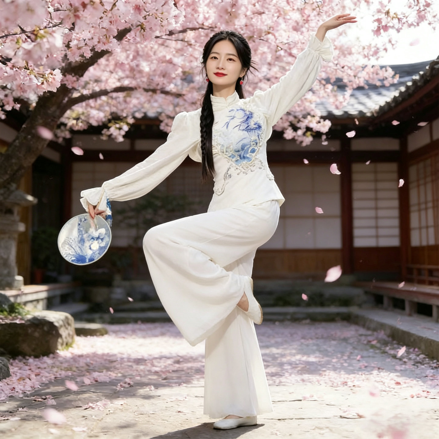 青花瓷女童舞蹈演出服