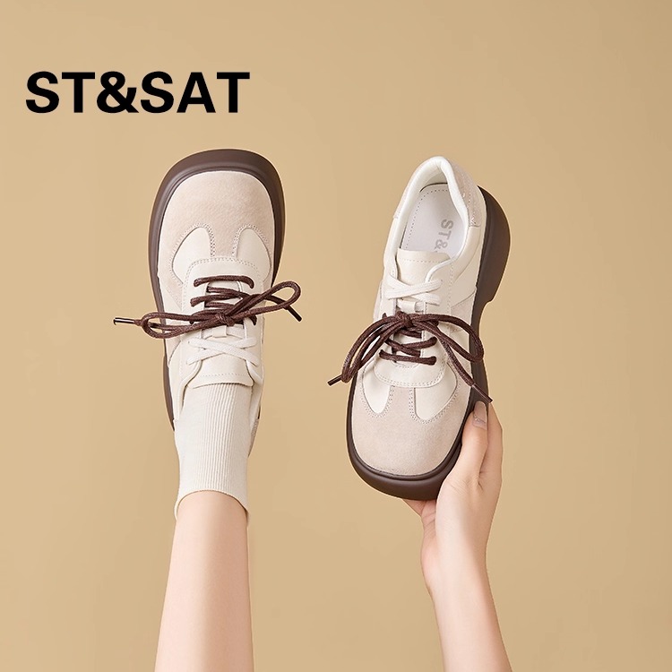 星期六百搭厚底德训鞋英伦风皮鞋