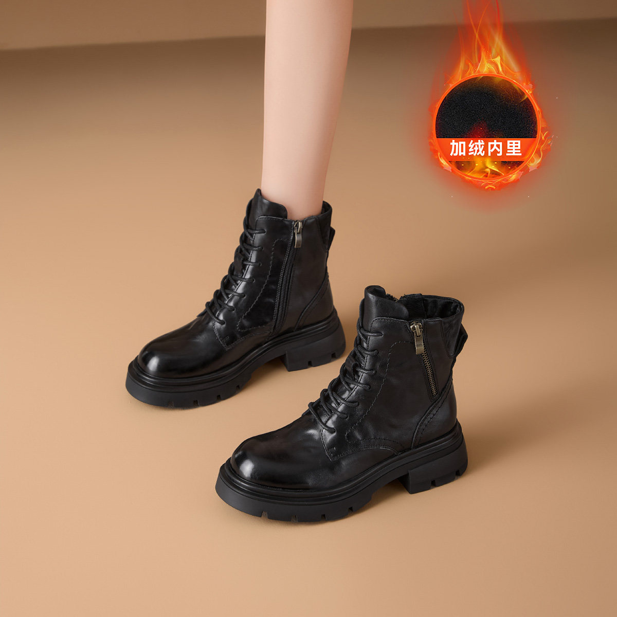 星期六厚底马丁靴女款2026新款英伦风底增高女靴复古时尚百搭短靴