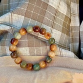 一念禅艺小青芒菩提根敦煌色菩提根炭烧色绕指柔手串文玩手链饰品