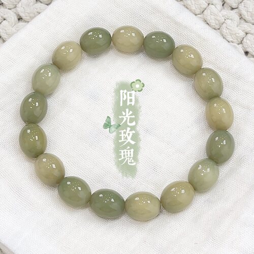 阳光玫瑰小鹅蛋菩提手串学生绕指柔盘玩青提色菩提根串珠文玩佛珠