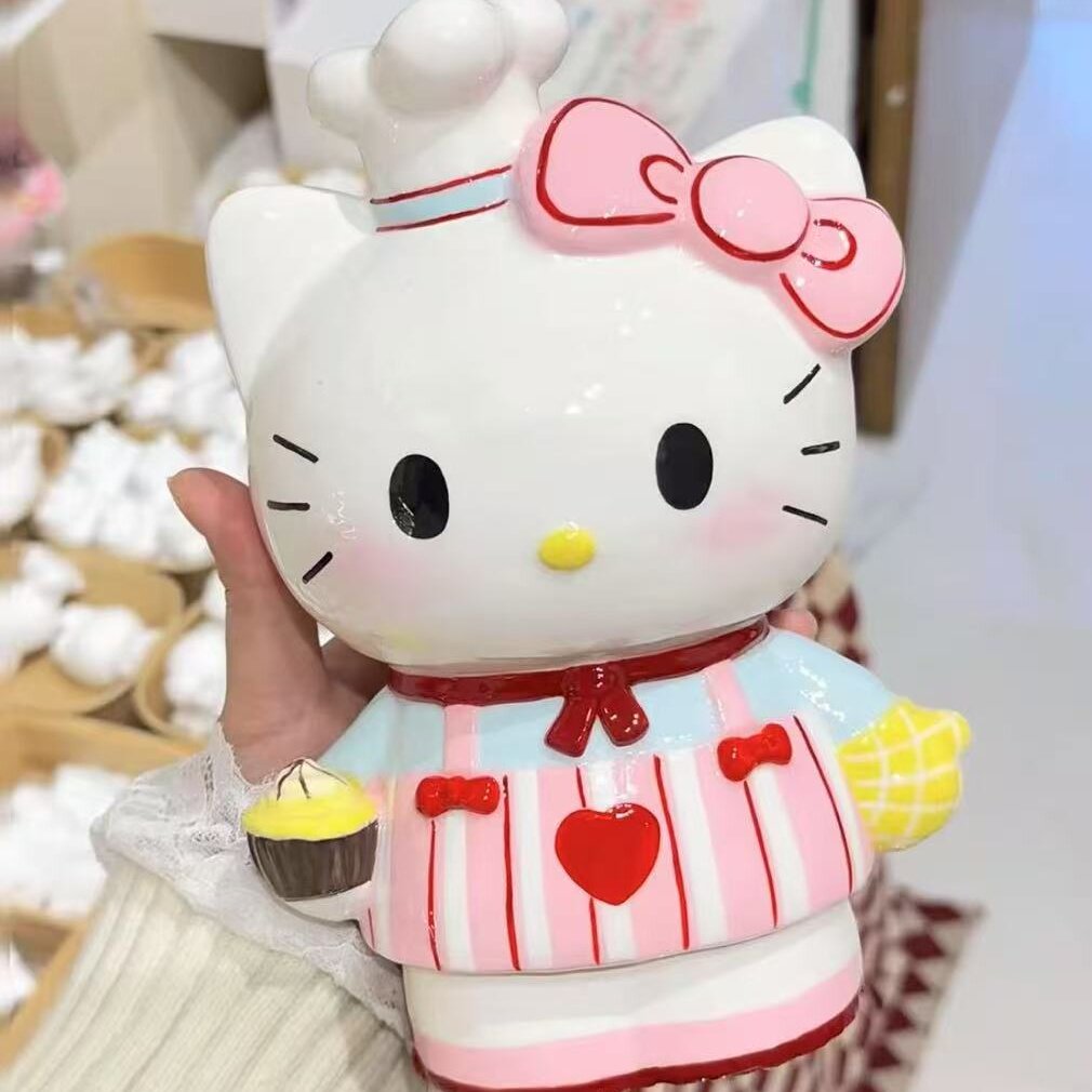 爆款DIY厨师KT猫摆摊涂鸦模具彩绘石膏娃娃乳胶立体磨具手绘儿童