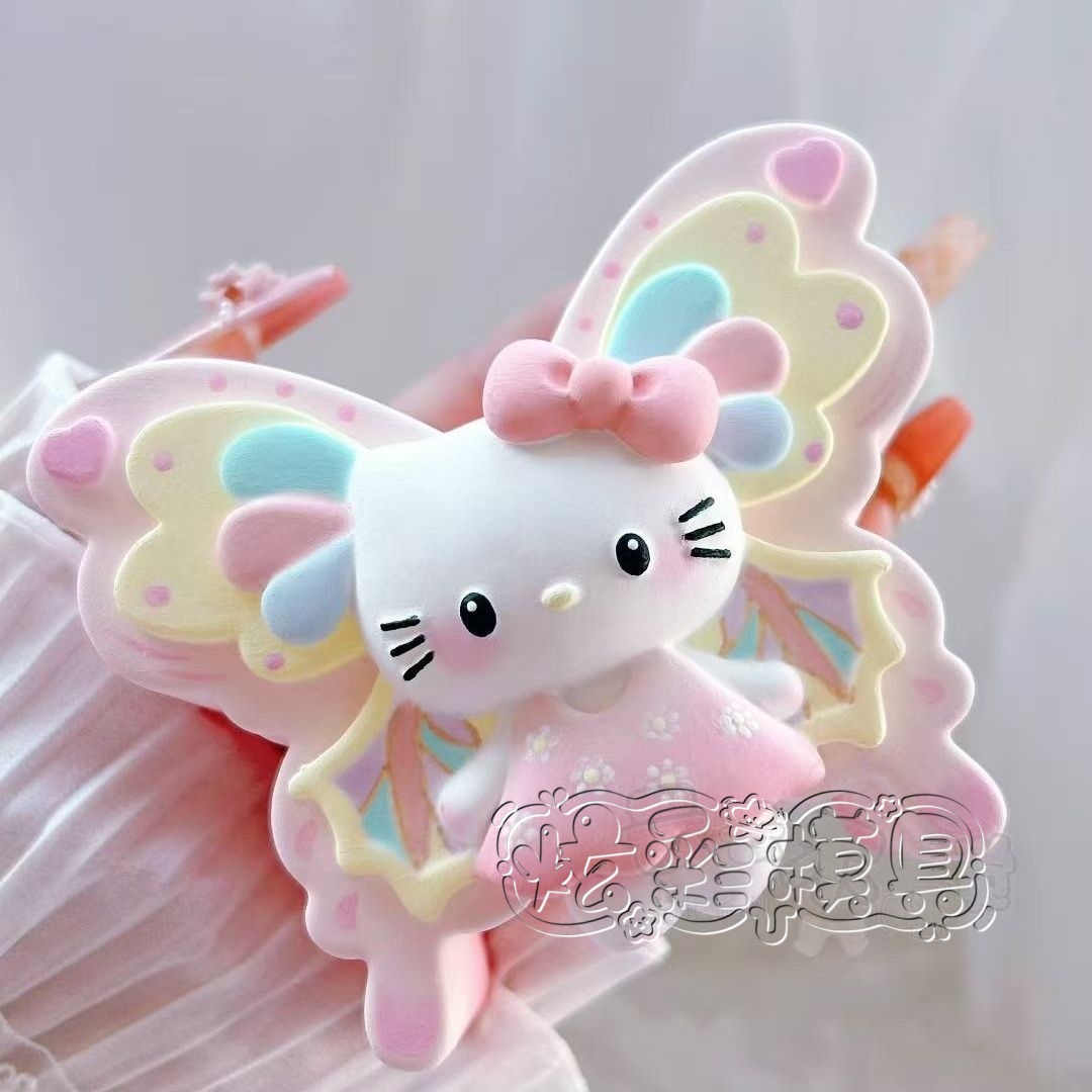 爆款DIY蝴蝶KT猫涂鸦模具彩绘石膏娃娃乳胶立体磨具卡通手绘3