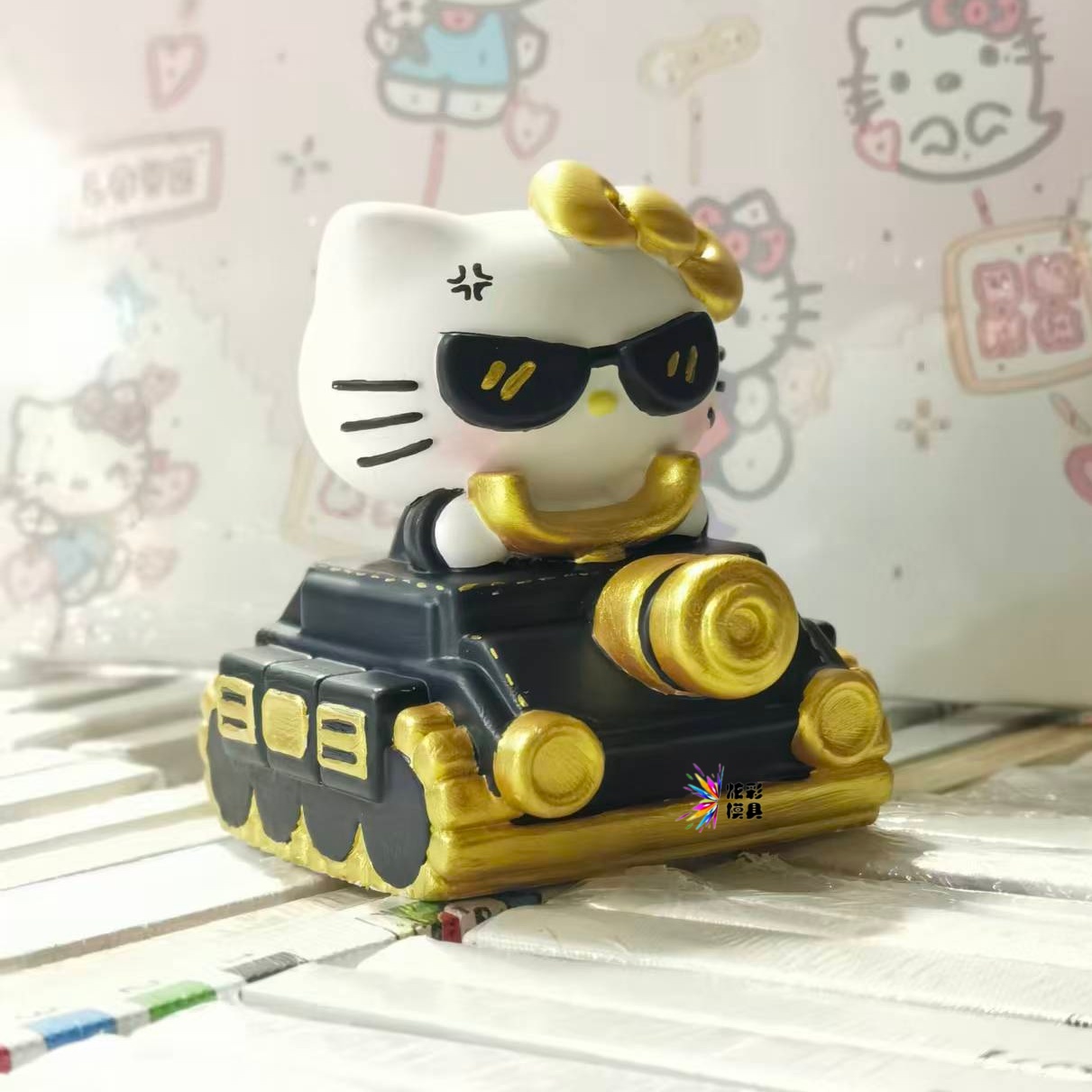 爆款DIY坦克KT猫涂鸦模具彩绘石膏娃娃乳胶立体磨具卡通手绘3D