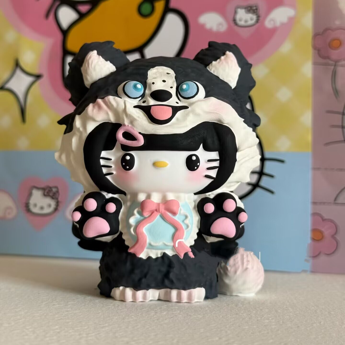 新款DIY狼KT猫涂鸦玩具模具彩绘石膏娃娃乳胶立体磨具卡通3D手绘