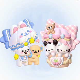 热气球KT猫线条狗手绘工新款涂鸦模具彩绘石膏娃娃乳胶立体磨具