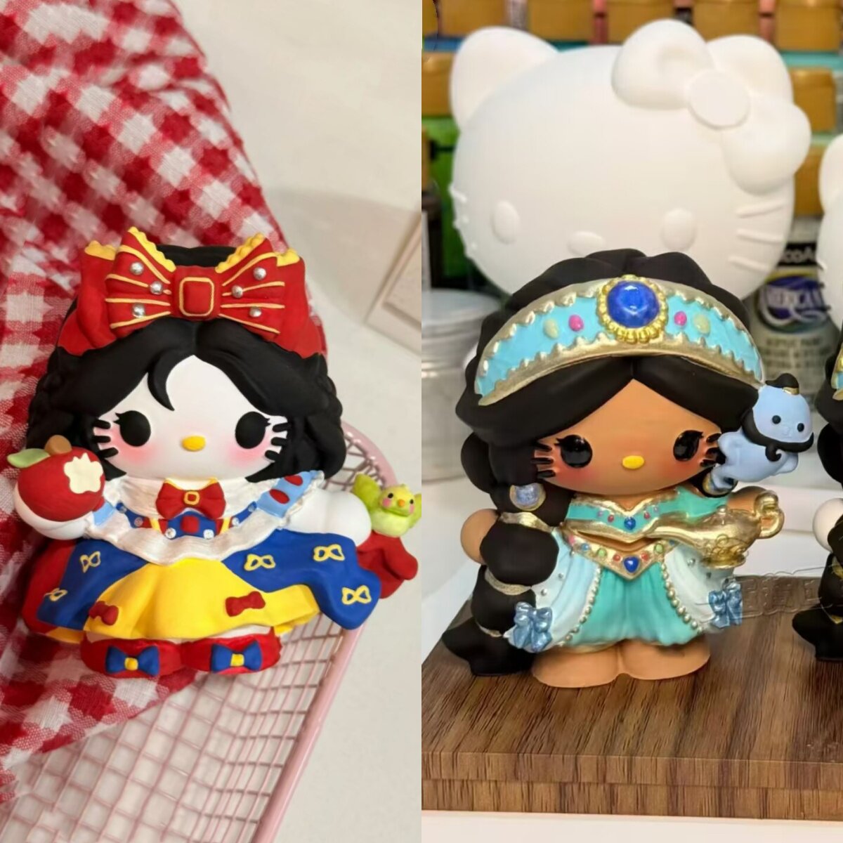 爆款DIYKT猫白雪公主卡通涂鸦模具彩绘石膏娃娃乳胶立体磨具手绘