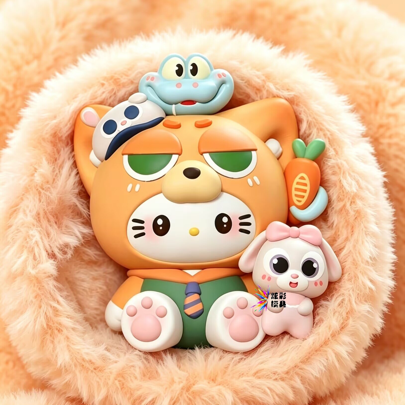 DIY魔法尼克KT猫涂鸦玩具模具彩绘石膏娃娃乳胶立体磨具卡通手绘3