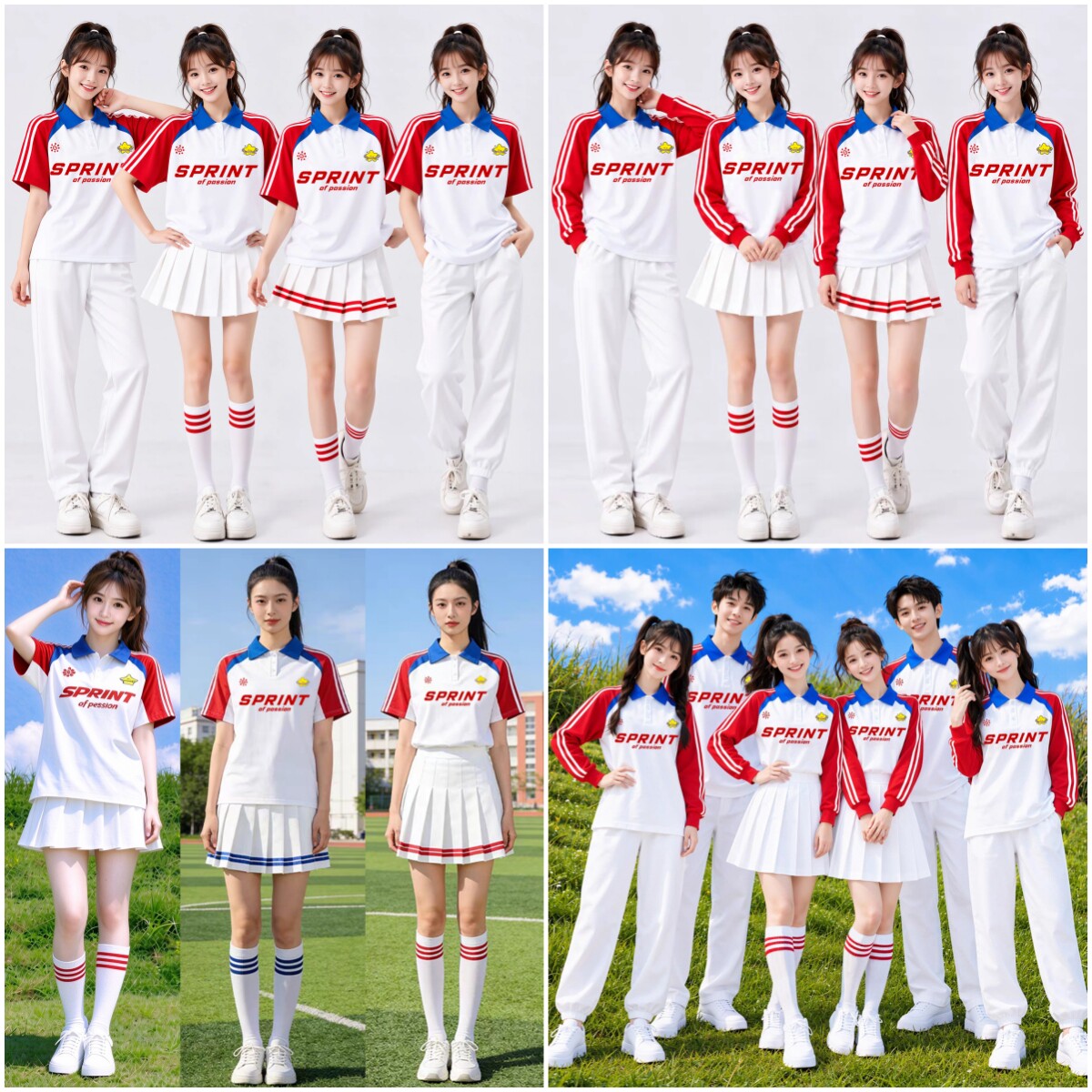 男女啦啦操演出服初高中学生拉拉队运动会班服成人健美操表演服装
