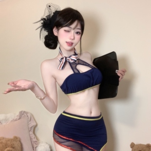 性感纯欲镂空分体式包臀裙空姐甜蜜航班cos角色扮演制服晴趣qqny