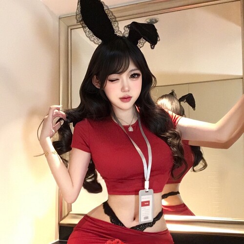 性感纯欲分体露腰职场OL秘书包臀裙cos角色扮演约会制服晴趣qqny