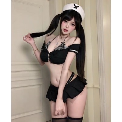 性感纯欲清纯小胸分体式护士短裙cos角色扮演情调制服晴趣qqny