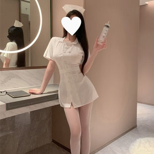性感纯欲白色小胸护士制服cos角色扮演辣妹御姐情侣约会晴趣qqny