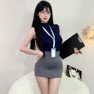 性感纯欲OL秘书紧身包臀裙高腰弹力显瘦御姐情侣约会制服晴趣qqny
