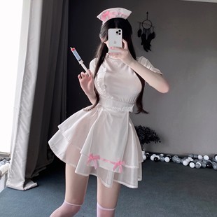 纯欲甜美露背护士服cosplay角色扮演晴趣制服清纯性感白丝连衣裙