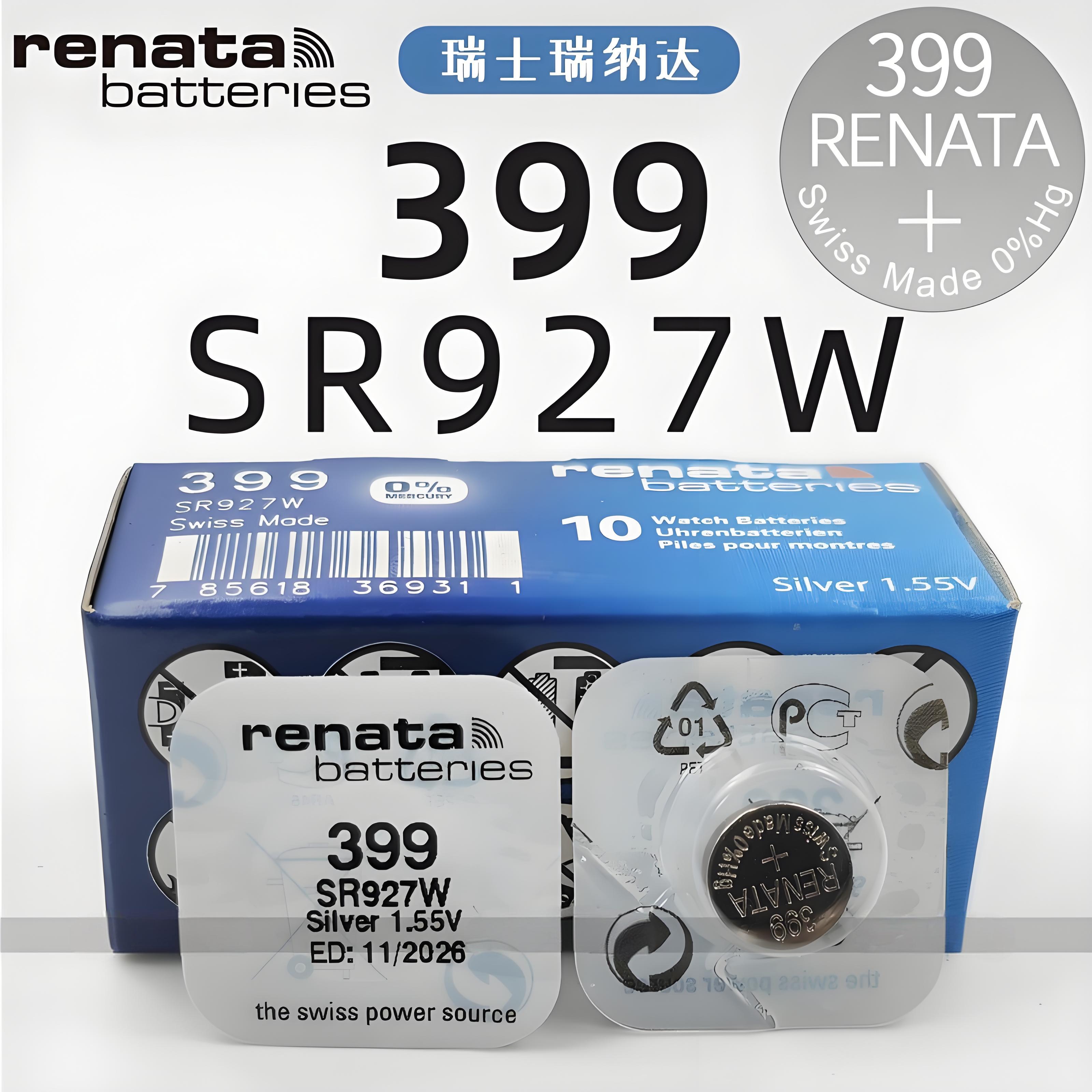 renata瑞士399氧化银手表电池SR927W卡西欧石英表纽扣电子1.55v