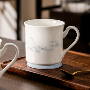 景德镇洛威陶瓷马克杯陶瓷杯子大容量水杯男女家用办公喝水茶杯