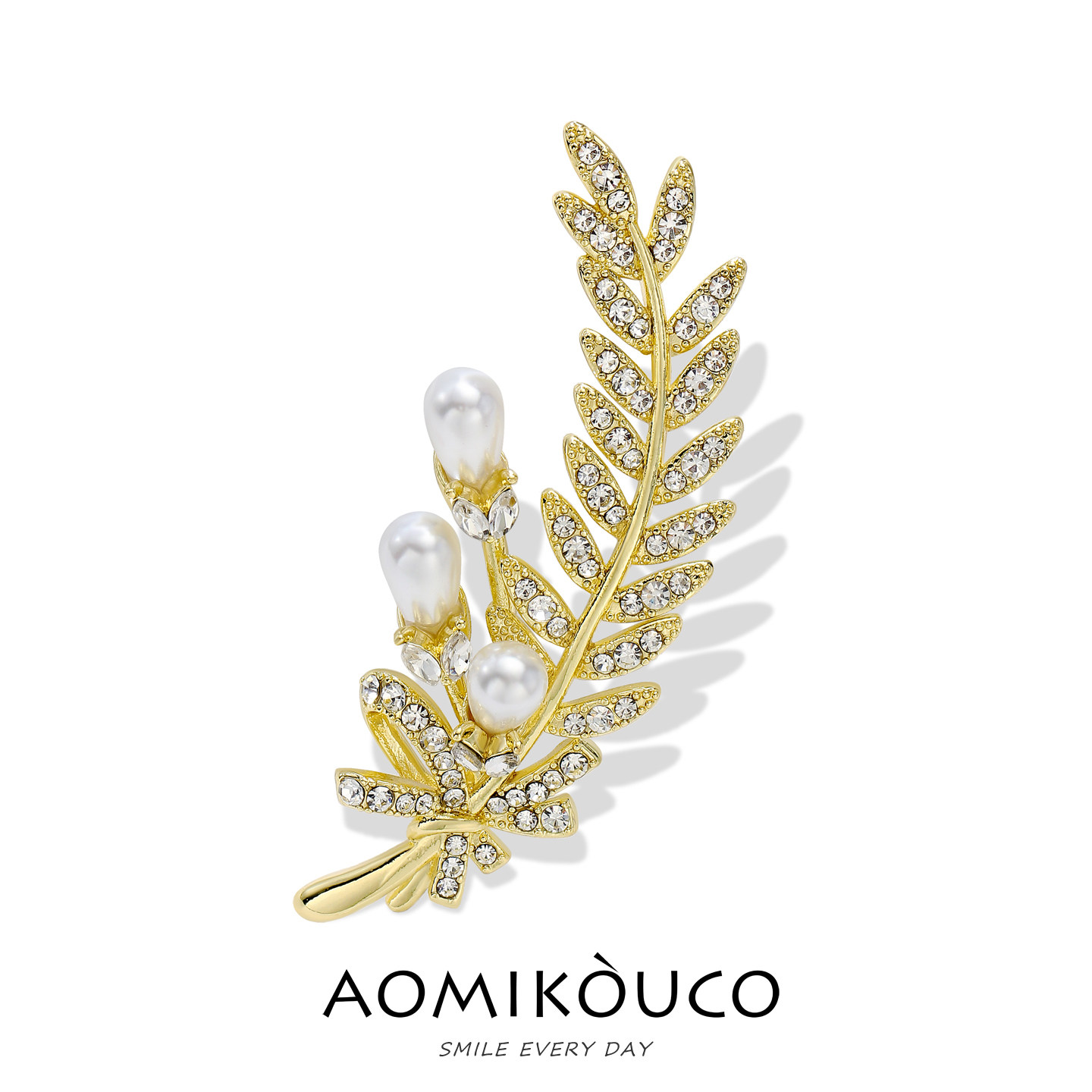 麦穗珍珠胸针胸花高级感轻奢高档女2026年新款气质别针西装配饰品