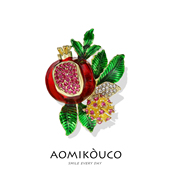 复古民族风珐琅彩石榴胸针高档女个性 小众森系别针西装 外套配饰品