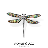 设计感小众天然贝壳蜻蜓胸针高档女奢华气质西装 毛衣胸花别针配饰