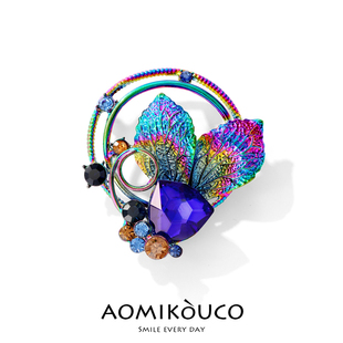 毛衣配饰胸花 国风奢华巴洛克真空彩镀花束胸针高档女气质别针西装