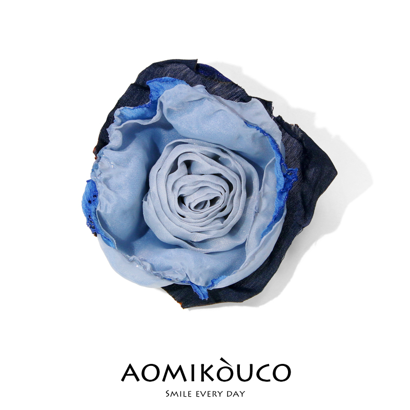 黑暗风哥特玫瑰手工布艺玫瑰胸针