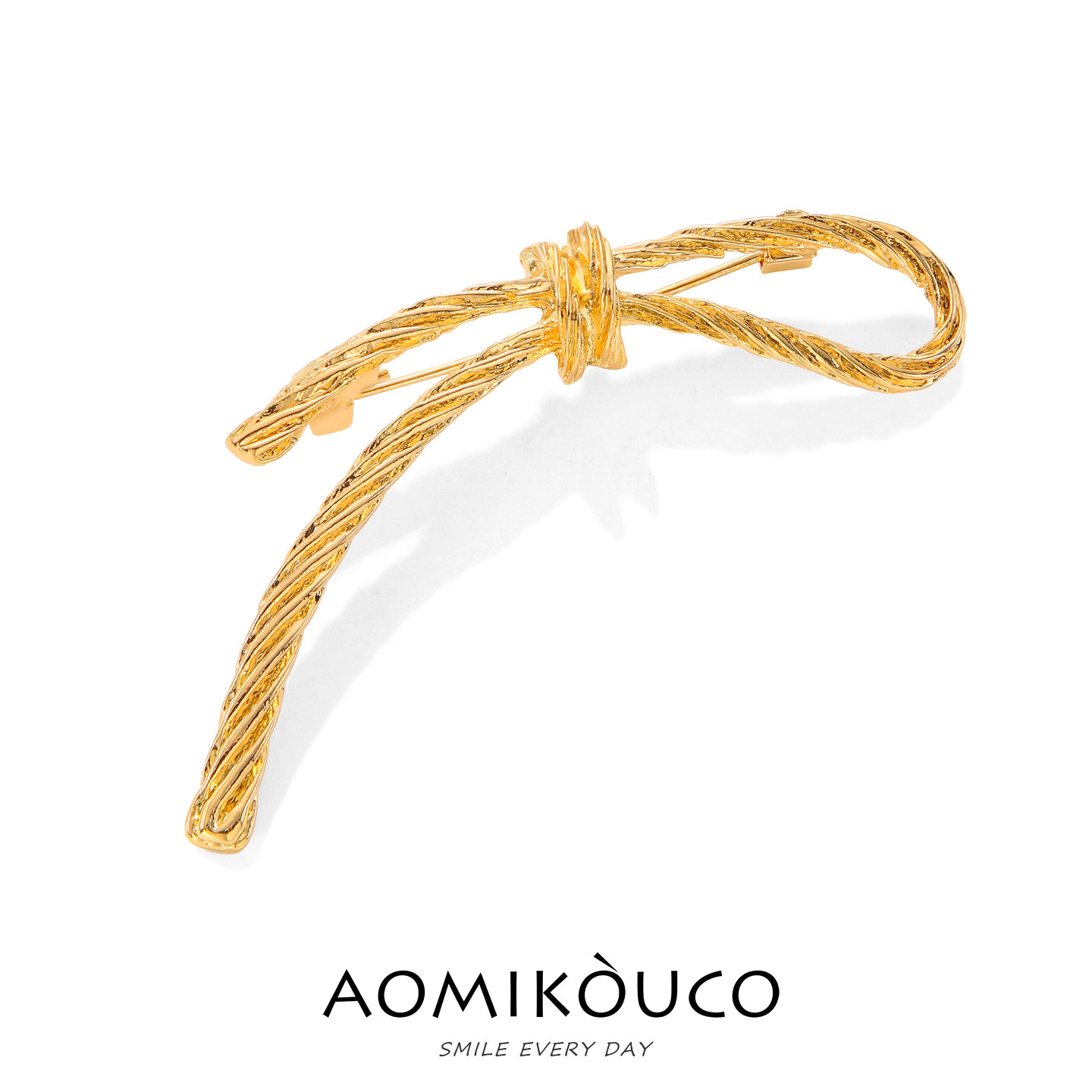 小香风麻花绳结胸针高档女精致小众设计感胸花别针防走光西装配饰