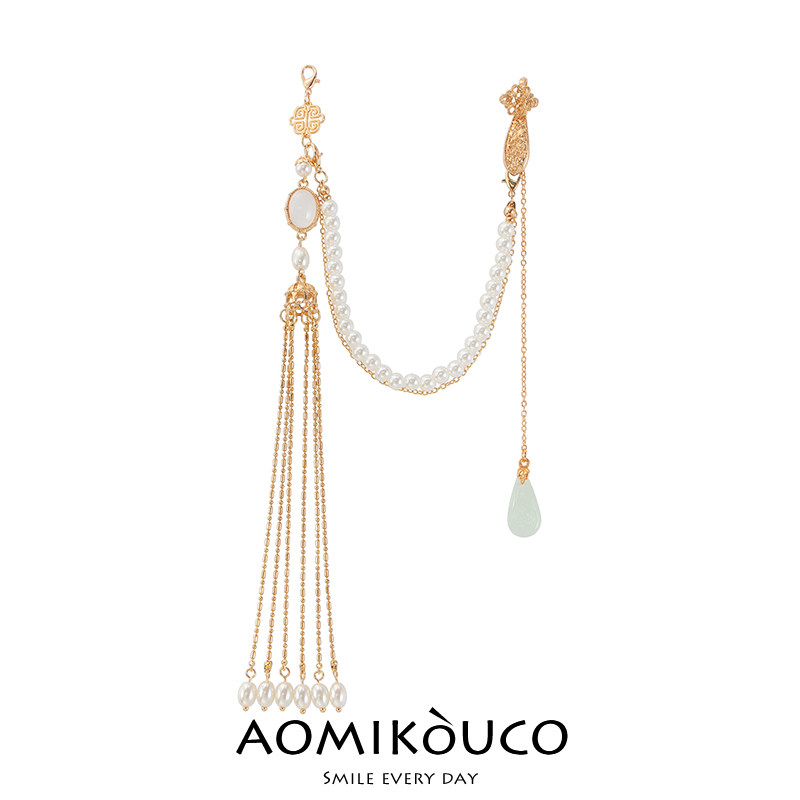 旗袍压襟珍珠流苏吊坠挂件配饰品