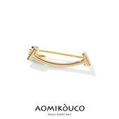 小香风气质迷你微笑胸针高档铜制品真金保色防走光扣固定别针配饰