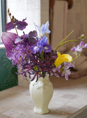 COSA原创设计小众法式复古淡紫色仿真花成品花束假花餐桌装饰