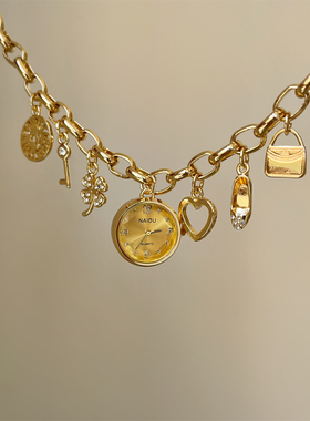 欧美风时尚精致手链式手表女高级感镂空个性小众设计女士石英表