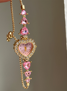 芭蕾风爱心形小众设计手表女时尚轻奢文艺感可爱卡通女士手腕表