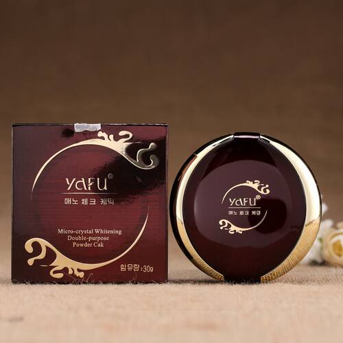 yafu雅芙晶靓透润两用粉饼双层干湿粉饼珠光细闪散粉修容定妆蜜粉