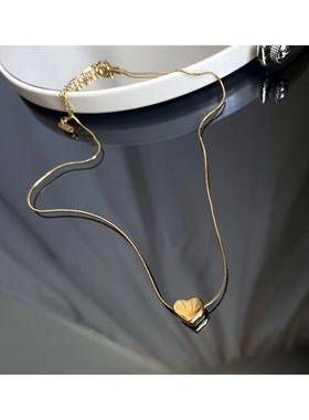 钛钢爱心项链轻奢感配饰冷淡风不掉色锁骨链网红气质小众个性