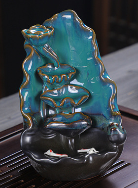 跨境倒流香炉 荷叶莲莲 家居工艺品摆件装饰摆件客厅中式现货