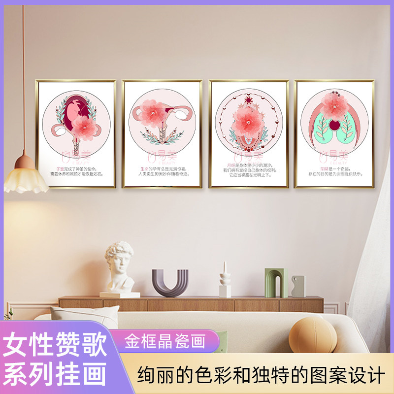 女性赞歌美容院装修宣传海报挂画