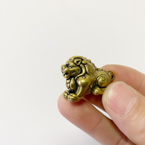 黄铜招财进宝进財貔貅令牌挂件钥匙扣复古小铜器钥匙扣挂件大量发