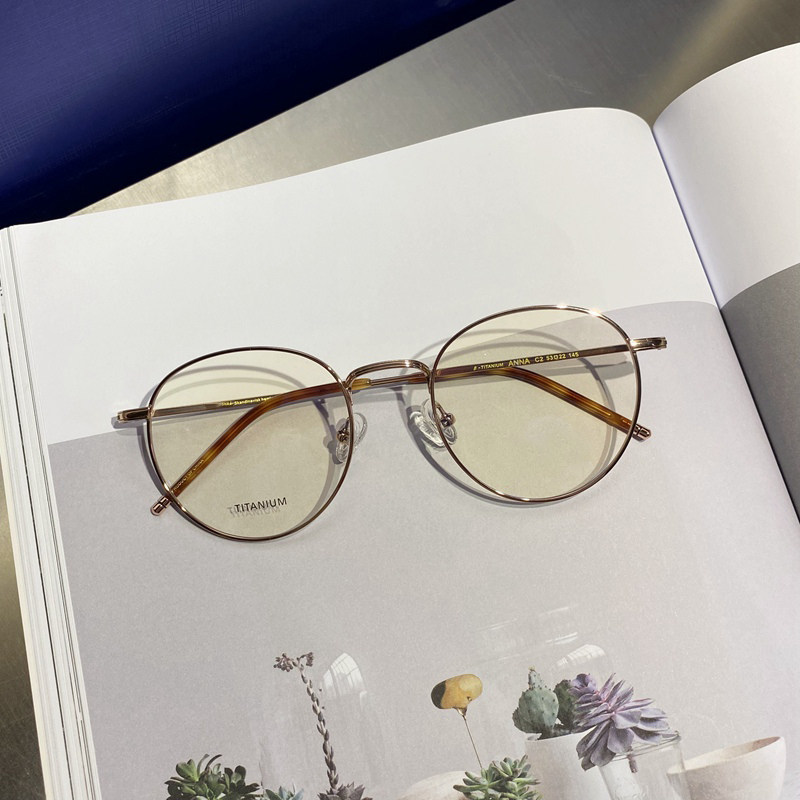 女士全框纯钛斑纹纯钛圆框