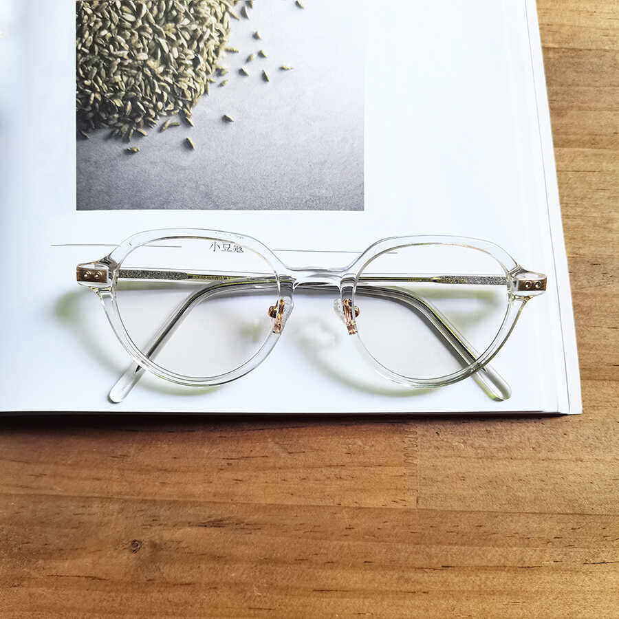 韩国大框2024新款透明板材近视平光眼镜可配防蓝光男女款