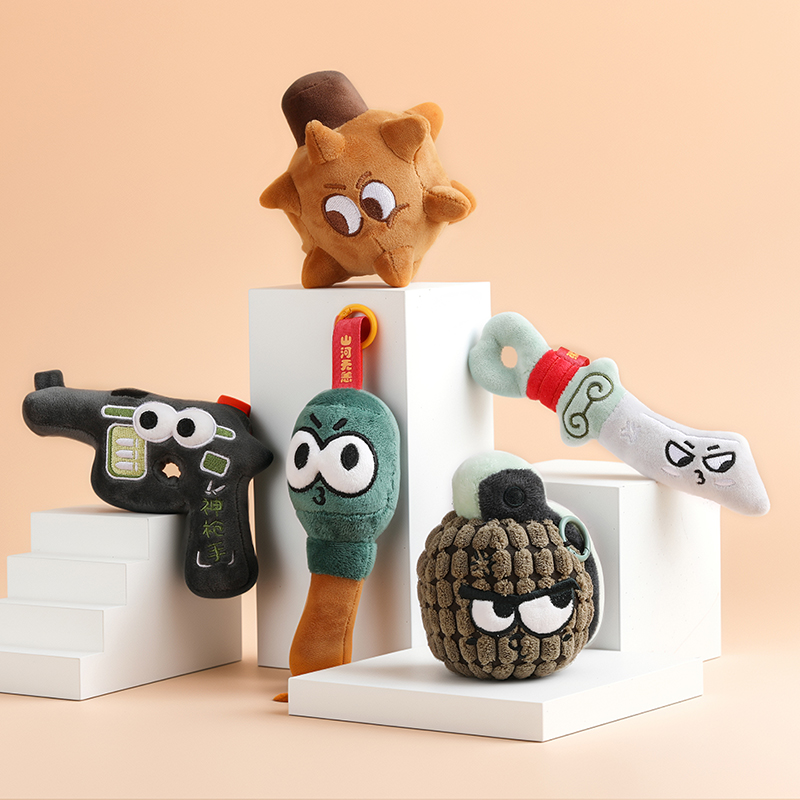 红色抗战毛绒挂件钥匙扣系列